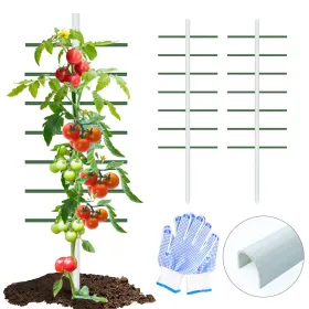 1PC 1.64FT*5FT White U-shaped Tube Climbing Trellis, Garden Flower Stand, Vegetable Climbing Trellis, Balcony And Garden Plant Climbing Trellis