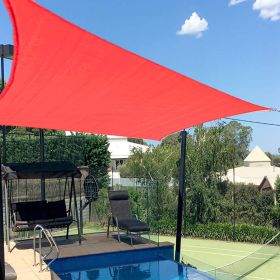 Prohibited From Sale On Amazon XISHAN 7'X13' Scarlet And Light Grey HDPE Sunshade Sail, 160 Grams