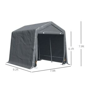 Garden Garage Storage Tent, Metal Frame Bike Shed W Zipper Doors