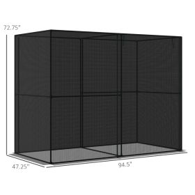Crop Cage, Plant Protection Tent With Zippered Doors For Vegetable Garden, Backyard, Black
