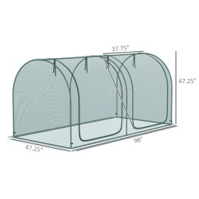 Crop Cage, Plant Protection Tent With Two Zippered Doors, Storage Bag And 4 Ground Stakes, For Garden, Yard, Lawn, Green