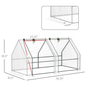 Portable Mini Greenhouse, Outdoor Garden With Large Zipper Doors And Water UV PE Cover