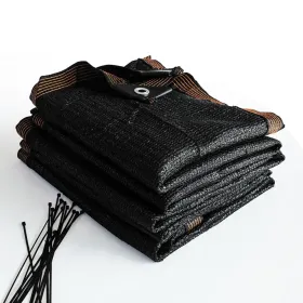 6.5ft*12ft Heavyweight Black Sunshade Net With Snap-on Design For Sun Protection, Windproofing, And Patio/balcony Shading.