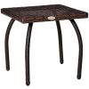 Wicker Side Table Patio All-Weather Material Outdoor Furniture