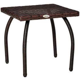 Wicker Side Table Patio All-Weather Material Outdoor Furniture