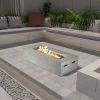 Rashid Rectangular Concrete Propane Fire Pit Table â€“ Smokeless Outdoor Heater