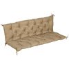 Outdoor Bench Cushion Tufted 3-Seater Khaki for Swing Chair Patio Sofa