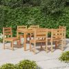 Garden Chair Set of 6 Natural Teak Solid Teak Wood Standard