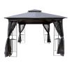 10x10 Outdoor Patio Gazebo Canopy Tent With Ventilated Double Roof And Mosquito net(Detachable Mesh Screen On All Sides),Suitable for Lawn, Garden