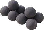 Hollow Ceramic Fire Balls, Set of 10 Fireplace Balls, Modern Accessory for Indoor/Outdoor Fire Pits or Fire Tables, Brushed Concrete Look