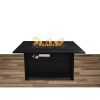 Steel Propane/Natural Gas Outdoor Fire Pit Table with Lid