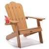 TALE Adirondack Chair Backyard Outdoor Furniture Painted Seating with Cup Holder All-Weather and Fade-Resistant Plastic Wood for Lawn Patio