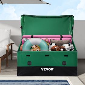 VEOVR Outdoor Storage Box, 150 Gallon Waterproof PE Tarpaulin Deck Box with Galvanized Frame, All-Weather Protection & Portable, for Camping, Garden