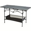 Portable Outdoor Folding Picnic Table, Lightweight Aluminum Roll-Up Camping Table with Carry Bag for Camping, Beach, Backyard, BBQ, Party, Patio