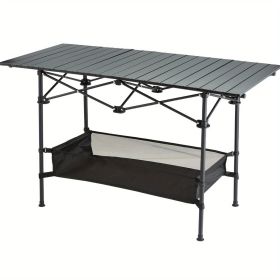 Portable Outdoor Folding Picnic Table, Lightweight Aluminum Roll-Up Camping Table with Carry Bag for Camping, Beach, Backyard, BBQ, Party, Patio