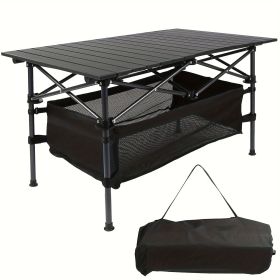 Lightweight Aluminum Folding Camping Table , Portable Roll-Up Design for Outdoor, Camping, Beach, BBQ, Patio, and Picnic