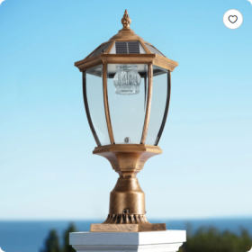 20 Golden Solar Powered LED Outdoor Lantern, Vintage Garden Light With Elegant Glass Design For Pathways, Yards, And Patios 1-Pack