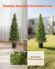 VEVOR Artificial Topiary Cedar Trees, 48 inch 2 Set Faux Pine Shrubs Plants, Fake Silk Tree Look Real