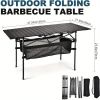 Portable Outdoor Folding Picnic Table, Lightweight Aluminum Roll-Up Camping Table with Carry Bag for Camping, Beach, Backyard, BBQ, Party, Patio