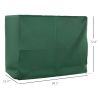 600D Oxford 3-Seater Patio Swing Cover Outdoor Swing Chair Cover Rain Protection Waterproof Anti-UV, Dark Green