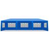 10'x30' Outdoor Party Tent with 8 Removable Sidewalls, Waterproof Canopy Patio Wedding Gazebo, Blue