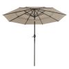 10Ft 3-Tiers Patio Umbrella Khaki