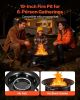 VEVOR Propane Fire Pit 19-Inch, 53,000 BTU Portable Gas Fire Pit, with Grill Grate & Lava Rocks, Adjustable Flame, Folding Legs