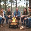 24 Inch Wood Burning Fire Pit with Mesh Screen for Outdoor