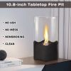 Wave-shaped Tabletop Bio Ethanol Fireplace Indoor Outdoor,Portable Table Top Fire Pit Fuel Bioethanol Burner Heater Black