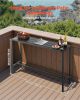 VEVOR Outdoor Bar Table, 55 x 15 in Patio Bar Table, Waterproof Top & Sturdy Metal Frame, Rectangle Counter Height Dining Tables