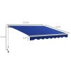 Blue Motorized Patio Awning 13x10 with LED Illumination & Remote, Durable Easy-to-Operate Outdoor Shade|