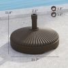 Round Patio Umbrella Base Holder, Heavy Duty Outdoor Umbrella Stand Base, Filled Up to 62lbs with Stand or 51lbs with Water for Garden, Poolside