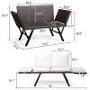 Outdoor Sofa, Woven Rattan Patio Furniture, Convertible Daybed or Double Chair with Adjustable Armrests, Cushions and Pillows for Yard Porch Pool