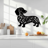 "Black Iron Dachshund Dog Metal Wall Art â€“ Modern Home & Outdoor Decor for Living Room, Bedroom, Bathroom, Garden, Patio | Waterproof