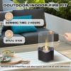 Wave-shaped Tabletop Bio Ethanol Fireplace Indoor Outdoor,Portable Table Top Fire Pit Fuel Bioethanol Burner Heater Black