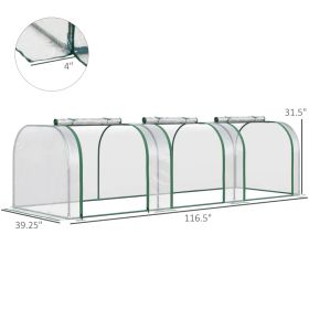 Portable Tunneled Greenhouse With 3 Zippered Doors, WaterUV Fighting PVC Cover