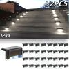 32/16 PCS Solar Deck Lights Outdoor, Solar Step Lights Waterproof Led Solar lights for Outdoor Stairs, Step , Fence, Yard, Patio