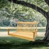Front Porch Swing with Armrests;  Wood Bench Swing with Hanging Chains; for Outdoor Patio ; Garden Yard;  porch;  backyard;  or sunroom; Easy to Assem