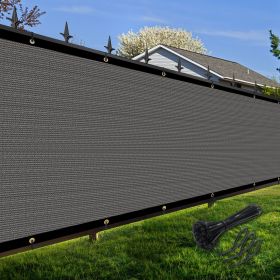 Artpuch Privacy Fence Screen Dark Grey Customized Outdoor Mesh Panels for Backyard, Balcony,Patio,Construction Site with Zip Ties (Color: Dark Grey, size: 8x32 ft)