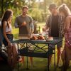 Camping Table That Fold up Lightweight, Aluminum Folding Table Roll Up Table with Easy Carrying Bag for Indoor, Outdoor, Camping, Backyard, BBQ, Party