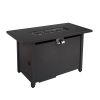 25'' H x 42'' W Steel Outdoor Fire Pit Table with Lid