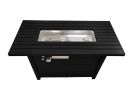 25" H x 42" W Steel Outdoor Fire Pit Table with Lid (Black)